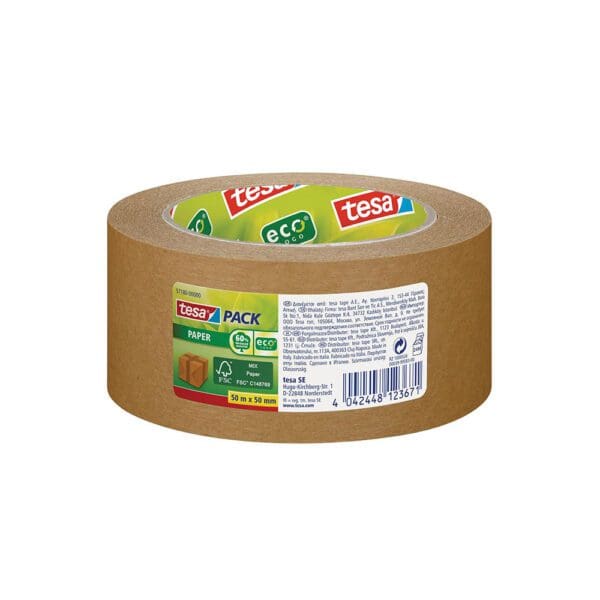 FITA COLA PARA EMBALAR DE PAPEL ECOLÓGICO EXTRA FORTE 50m x 50mm TESA