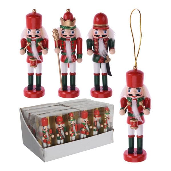 BONECO QUEBRA-NOZES DE MADEIRA  SET DE 3 PEÇAS 4x3x12,5cm