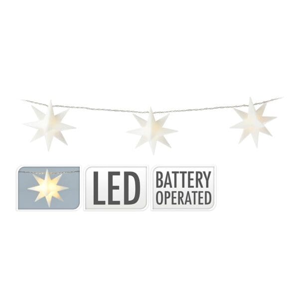 ULT. UNIDADES GRINALDA DECORATIVA ESTRELA 10 LEDS LUZ QUENTE 1,8m