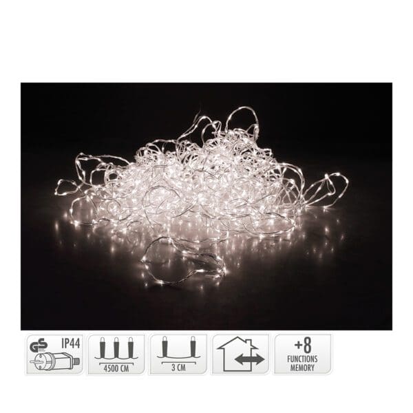 ULT. UNIDADES GRINALDA SOFT WIRE 1500 LEDS BRANCO QUENTE 8 FUNÇÕES 45m