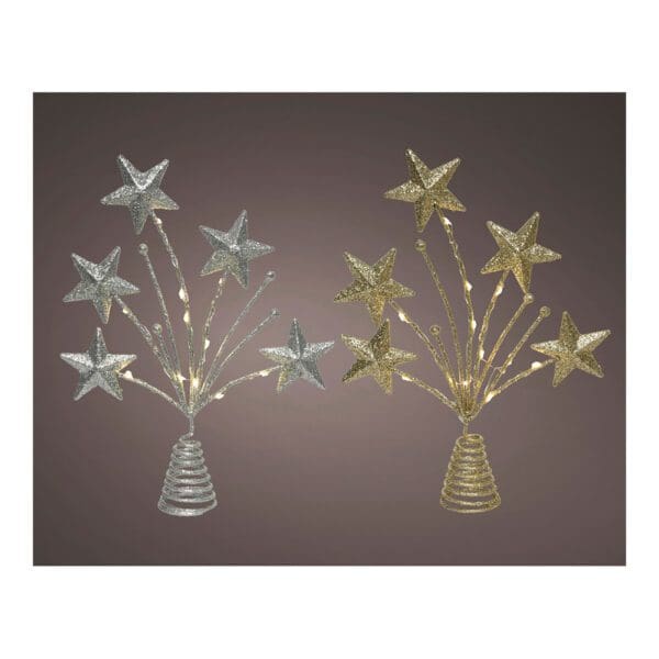 ULT. UNIDADES ENFEITE PARA ÁRVORE DE NATAL ESTRELA 5X21X31cm 12 LEDS CORES SORTIDAS