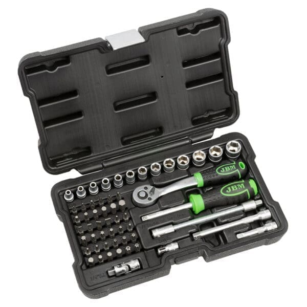 KIT DE FERRAMENTAS DE 56 PEÇAS DE 3/8" COM CHAVES DE 12 PONTAS ZINCADAS - Image 2