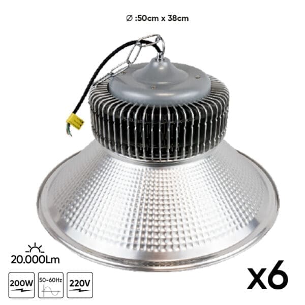 CONJUNTO DE 6 LÂMPADAS INDUSTRIAIS LED 54039 - Image 2