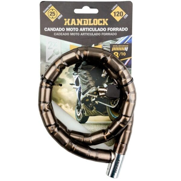 CADEADO MOTO HANDLOCK ARTICULADO FORRADO 120CM - Image 2